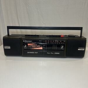 Vintage EMERSON AM/FM STEREO w DUAL‎ CASSETTES CTR 932 Works No Power Cord